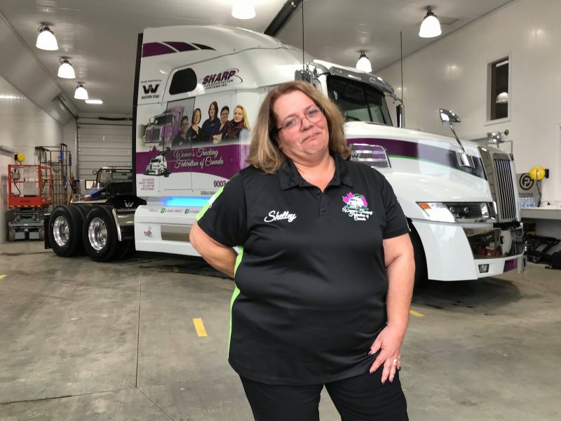 Shelley Uvanile-Hesch with her truck in the background