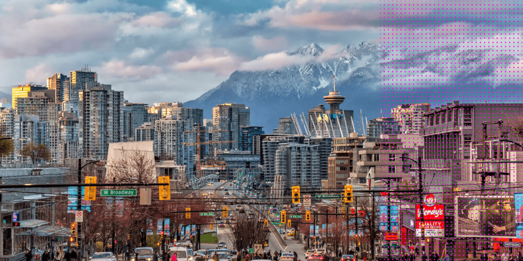 Photo of busy city street