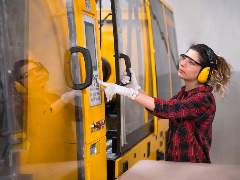 Industrial laboror using a panel