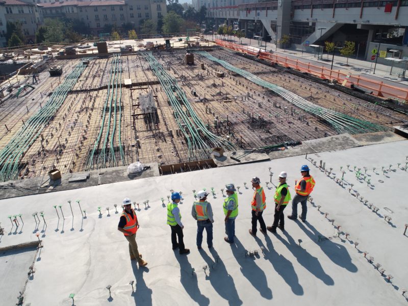 Workers in a construction site