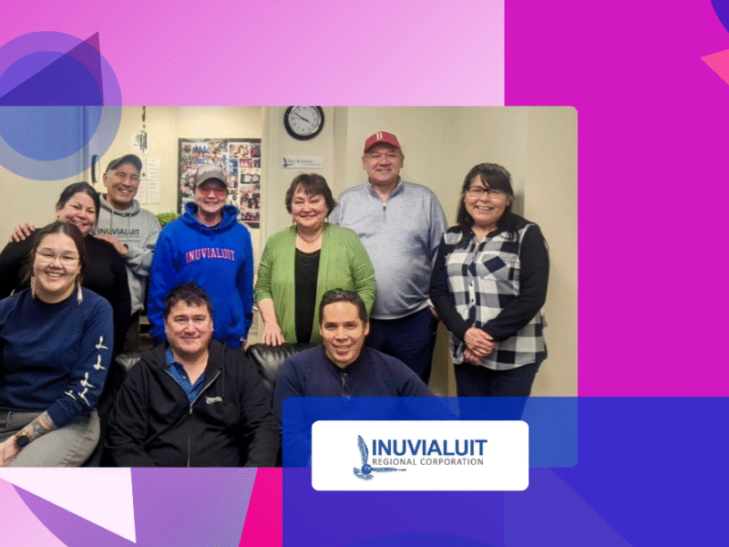 blog header image for inuvialuit skills matrix, with a group photo of project proponents