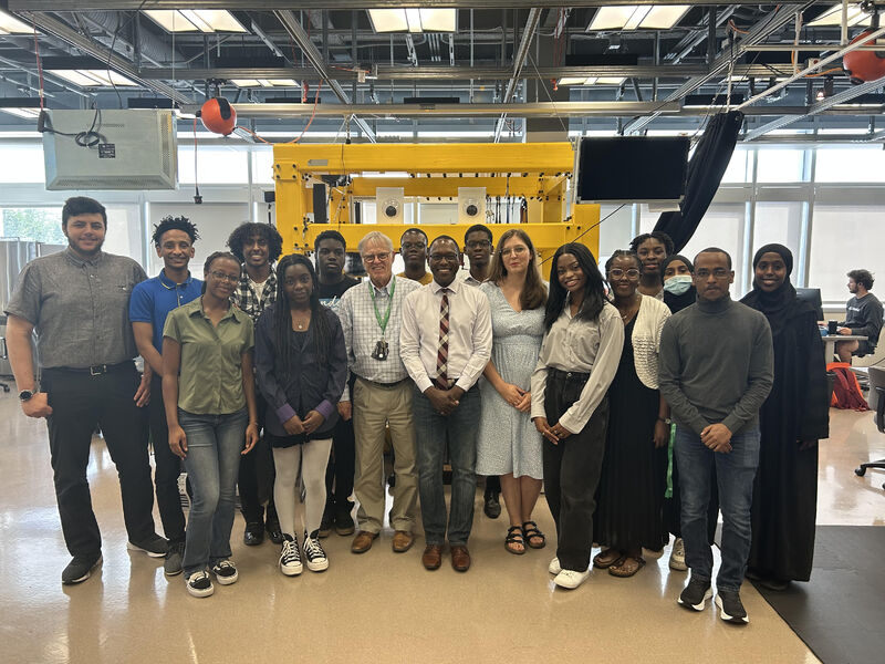 A smiling group of students