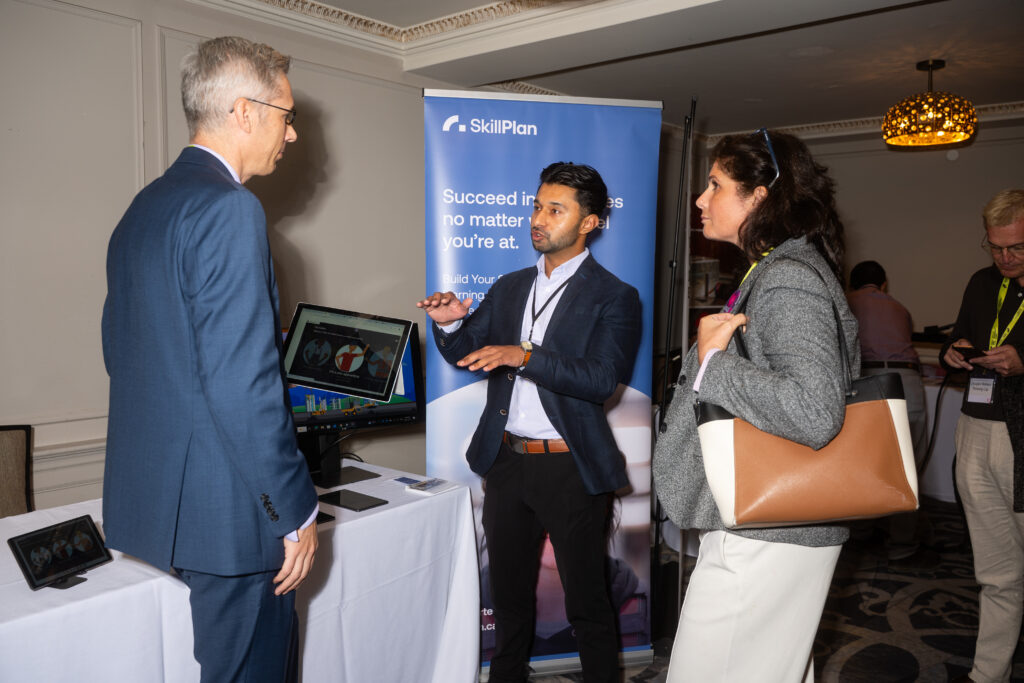 Attendees discuss skills development at A Future Built on Skills 