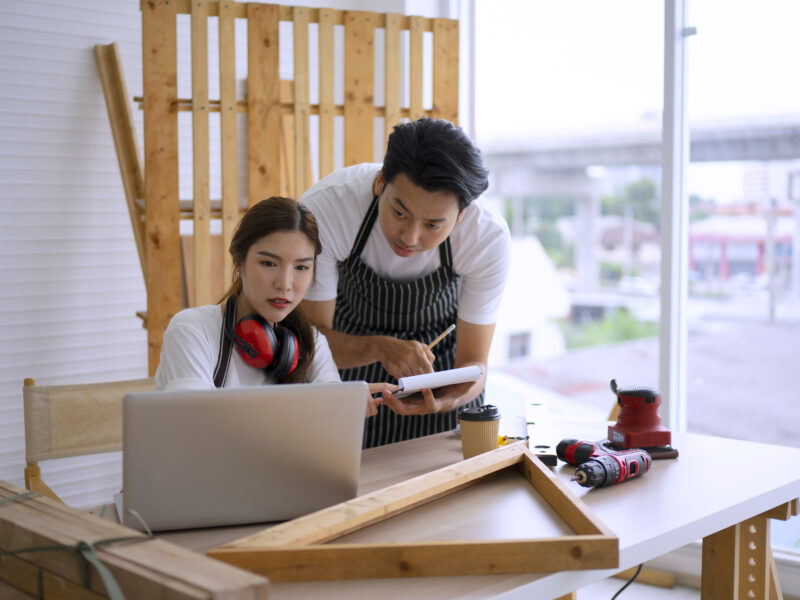 Carpenter at workshop
