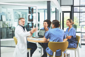 Healthcare professionals in a meeting