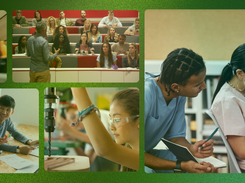 Young people at work